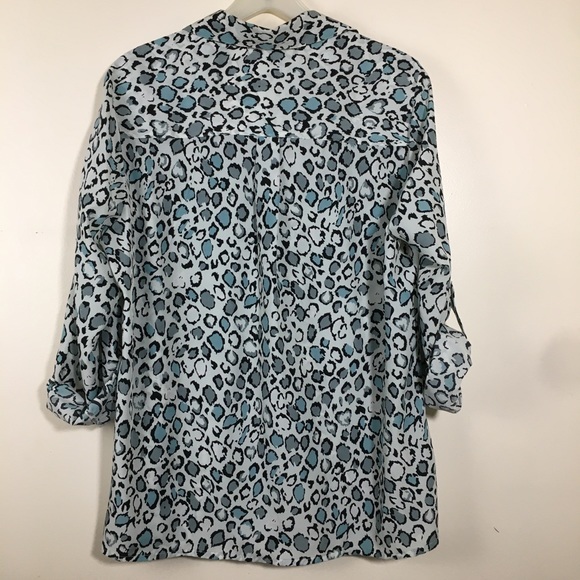 Notations Animal Print Button Down sz 1X - Picture 9 of 9
